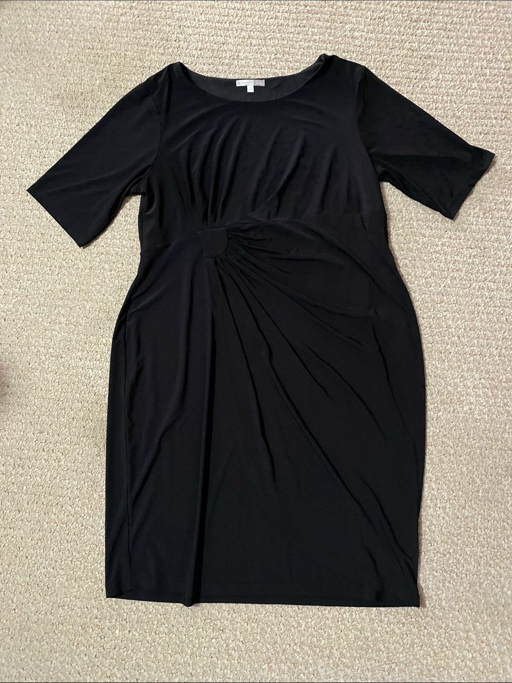 Signature Sadie size 16W women’s Elegant Black Midi Dress with Twist Detail